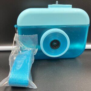 Target Bullseye Blue Camera Wellness Water Bottle with Straw and Carrying Strap